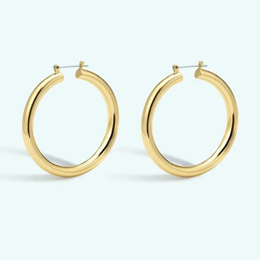 Luv AJ Gold💛 Amalfi Hollow Tube Hoop Earrings - NWT